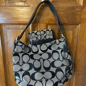 Light used black Coach purse AND wallet